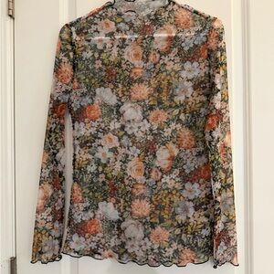 5 for $25 • Floral Long Sleeve Sheer Top